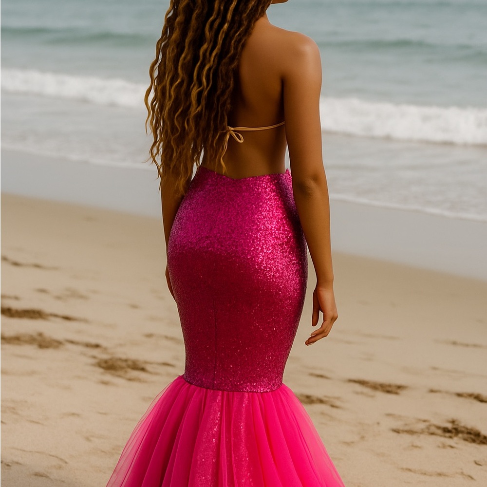 Pink Sequin & Tulle Mermaid Skirt - Picture 2 of 2